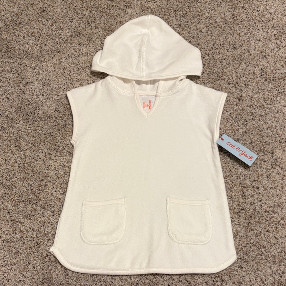 Cat & Jack Cream Hooded Swim Cover Up 18M - Picture 1 of 3